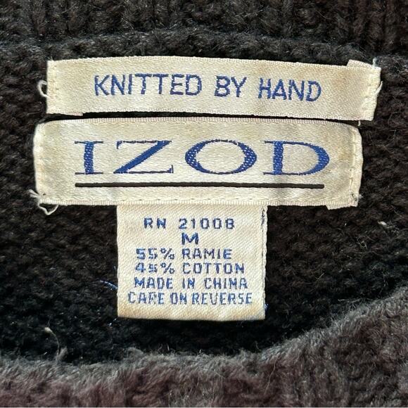 Izod Vintage Plaid Argyle Holiday Christmas Sweater Medium - Picture 5 of 12